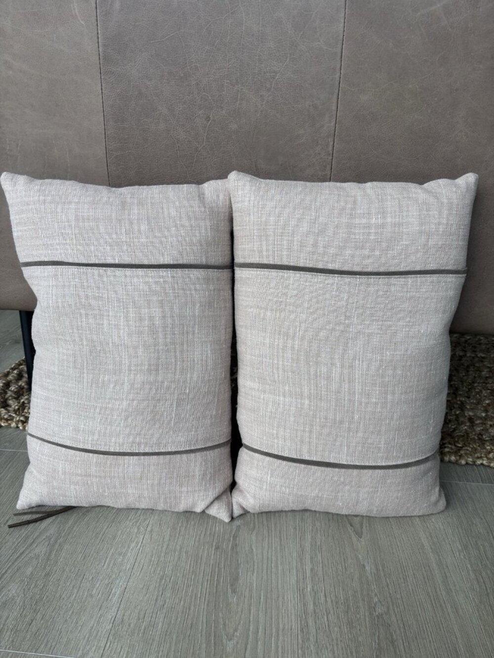 2 Serena And Lily Blush Pink Linen Pillow Set Of 2 12” X 18”